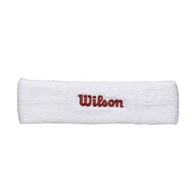 Testeira Wilson Branco Logo Vermelho Esportes com Raquete