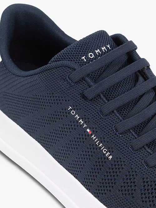 Tênis Tommy Hilfiger Logo Knit Court Masculino Azul Marinho