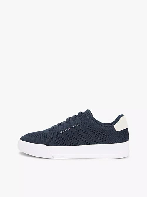 Tênis Tommy Hilfiger Logo Knit Court Masculino Azul Marinho