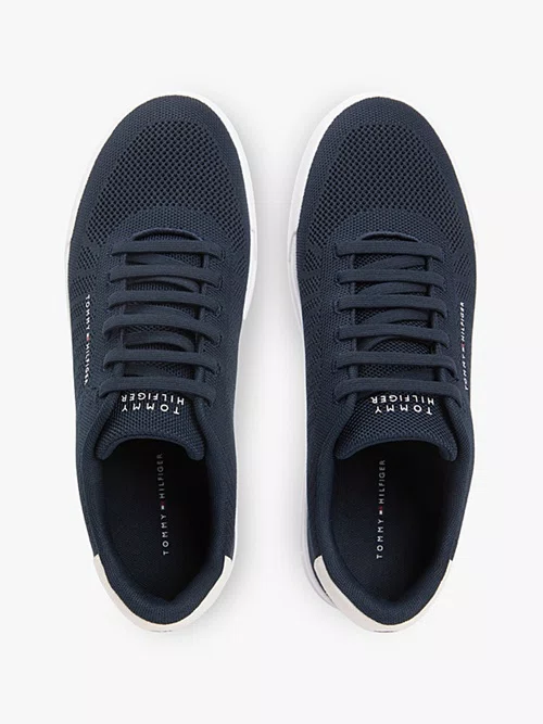 Tênis Tommy Hilfiger Logo Knit Court Masculino Azul Marinho