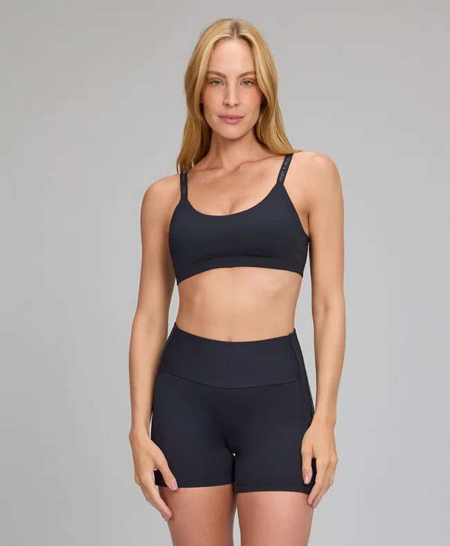 Top Elástico Personalizado Alto Giro Preto