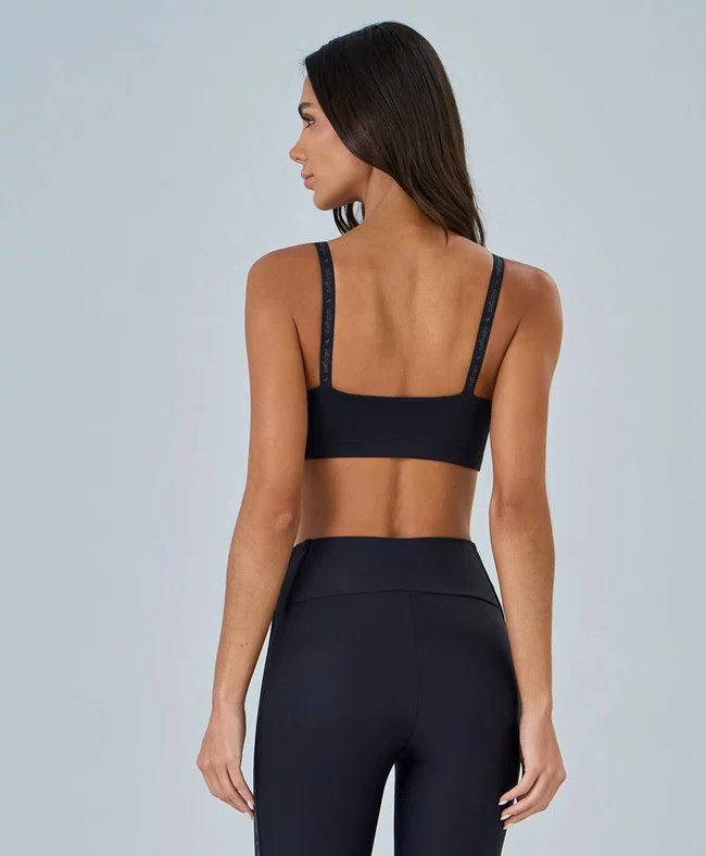 Top Elástico Personalizado Alto Giro Feminino Preto