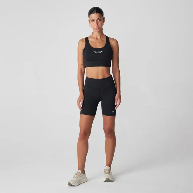 Top Feminino New Balance Graphic Sports Bra Preto