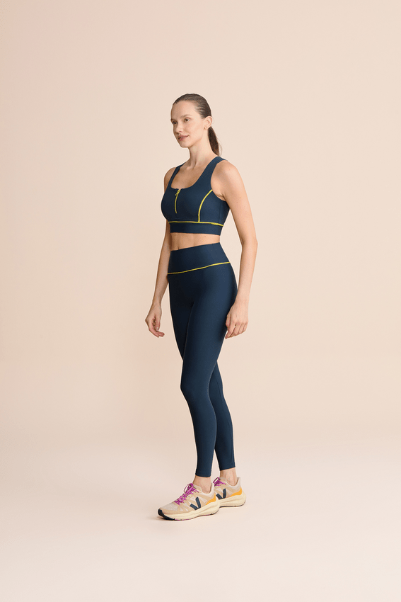Top Zip Filete Active Azul Marinho