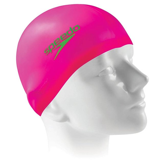 Touca de Natação Silicone Speedo Lisa Rosa Neon