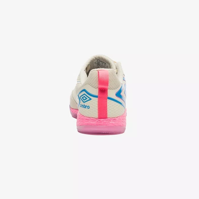 Chuteira Futsal Umbro Pro 5 Bump Masculina Bege e Rosa 