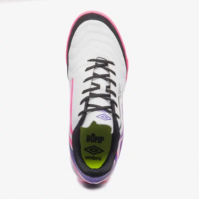 Chuteira Futsal Umbro Pro 5 Bump Club Branco e Preto