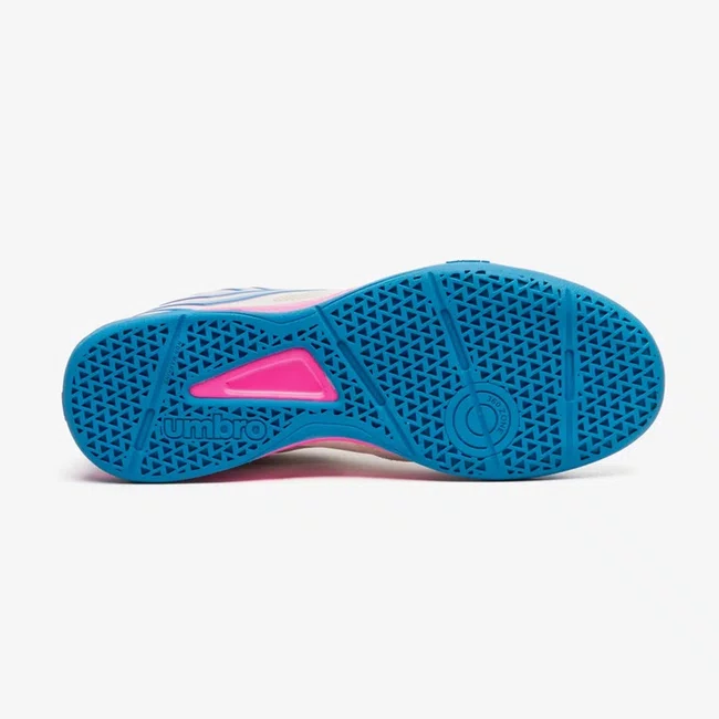 Chuteira Futsal Umbro Pro 5 Bump Club Masculina Bege e Rosa