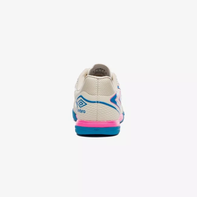 Chuteira Futsal Umbro Pro 5 Bump Club Masculina Bege e Rosa