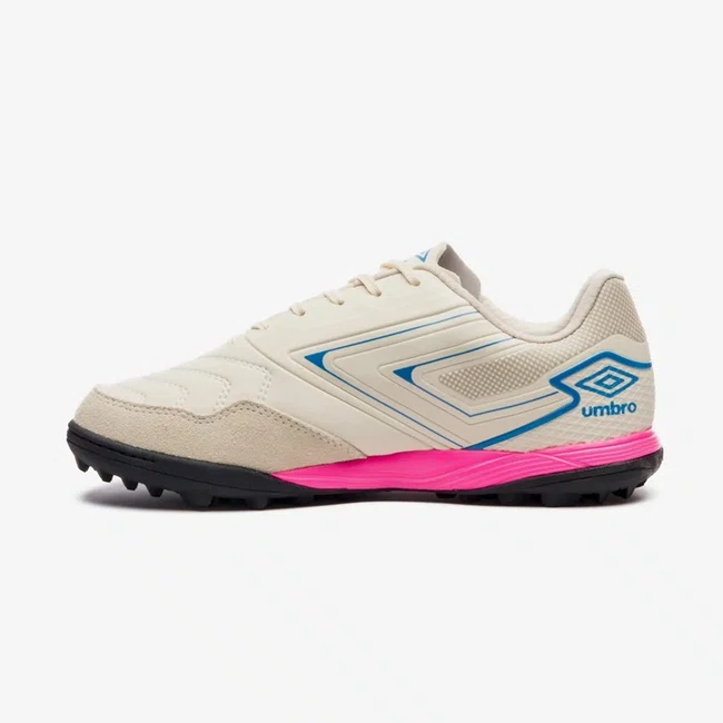 Chuteira Society Umbro Pro 5 Bump Club Masculina Bege e Rosa