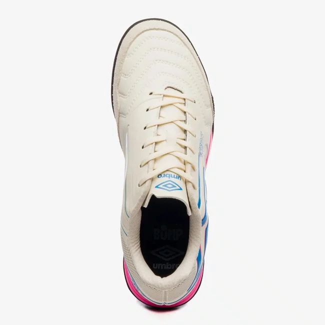 Chuteira Society Umbro Pro 5 Bump Club Masculina Bege e Rosa
