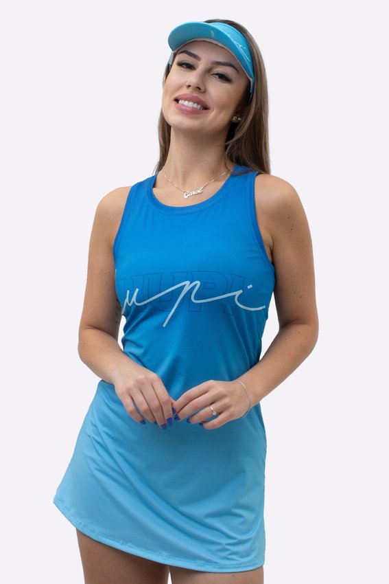 Vestido Padel / Beach Tennis Com Shorts Poliéster HUPI Colors Azul Vestido Padel / Beach Tennis Com Shorts Poliéster HUPI Colors Azul