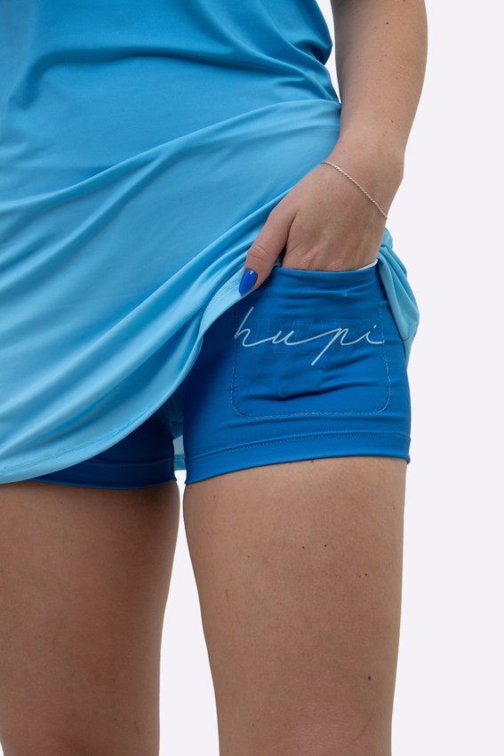 Vestido Padel / Beach Tennis Com Shorts Poliéster HUPI Colors Azul