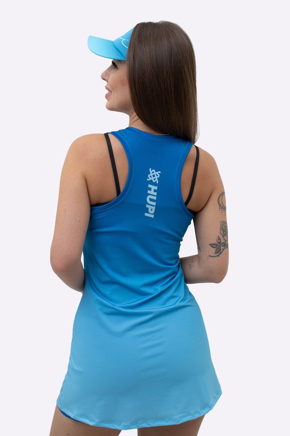 Vestido Padel / Beach Tennis Com Shorts Poliéster HUPI Colors Azul