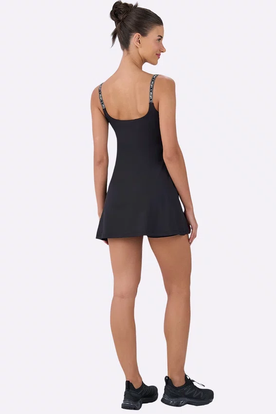 Vestido Alto Giro Com Elástico Personalizado Feminino Preto
