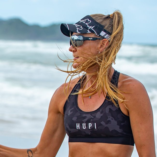 Viseira para Corrida HUPI Heart Beat Preto