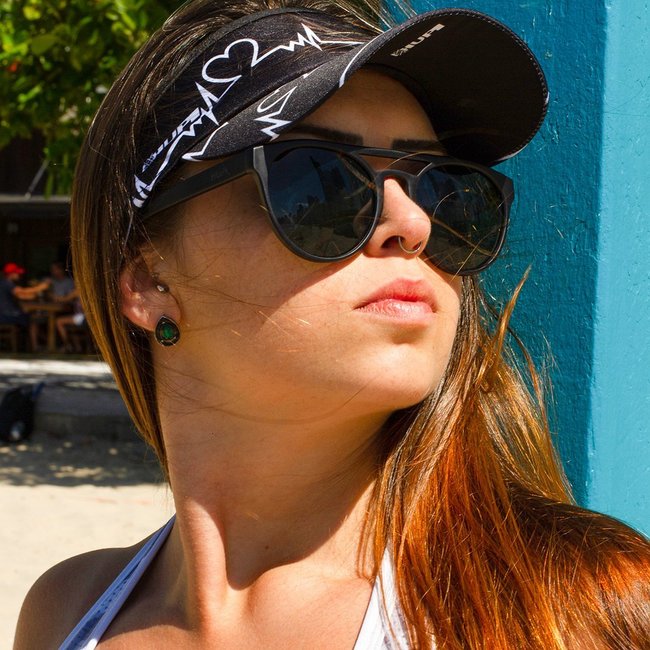 Viseira para Corrida HUPI Heart Beat Preto