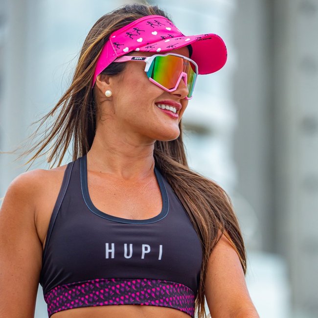 Viseira para Corrida HUPI Love Run Rosa