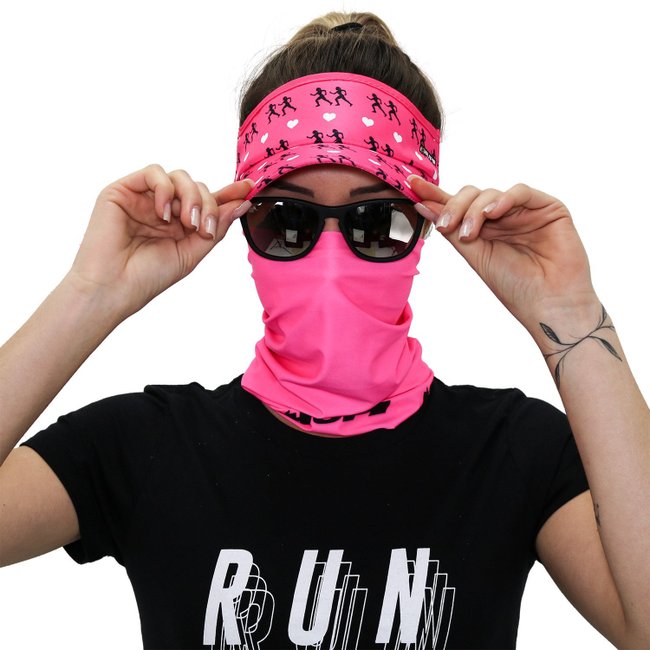Viseira para Corrida HUPI Love Run Rosa
