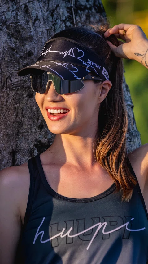 Viseira para Corrida HUPI Run Beats Preto