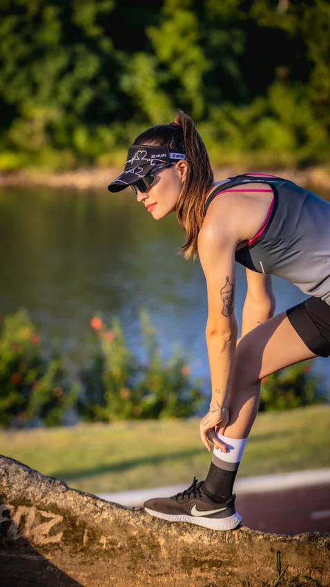 Viseira para Corrida HUPI Run Beats Preto