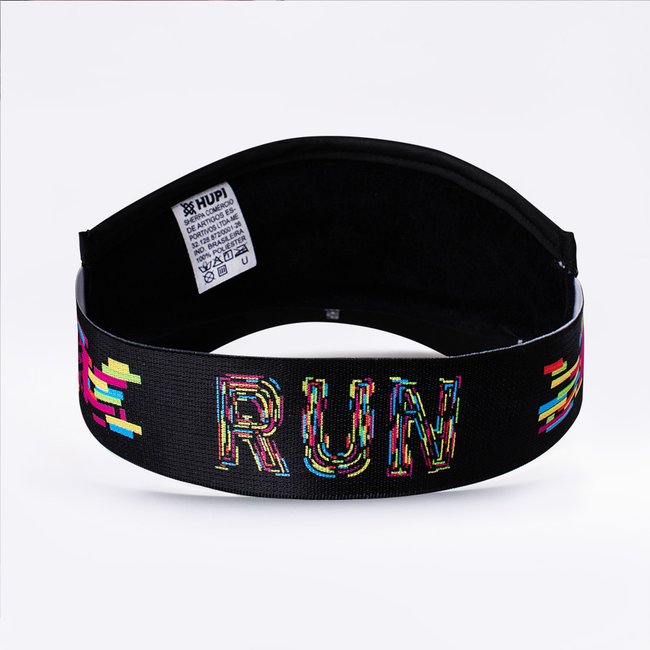 Viseira Para Corrida HUPI Run Colors Preta