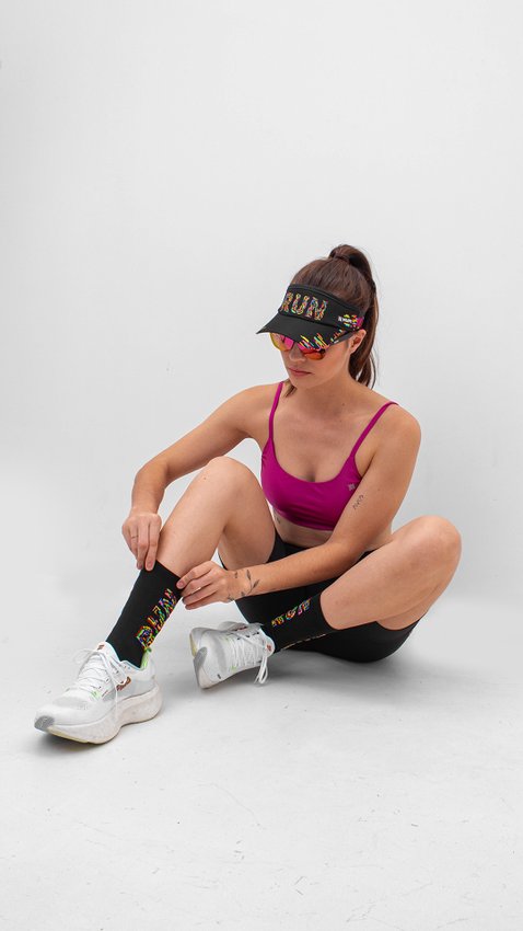 Viseira Para Corrida HUPI Run Colors Preta