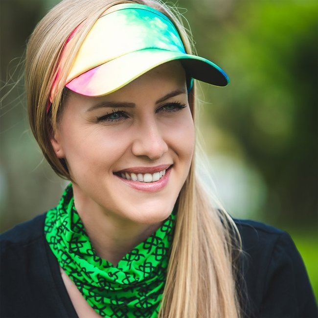Viseira para Corrida HUPI Tie-Dye Verde/Amarelo