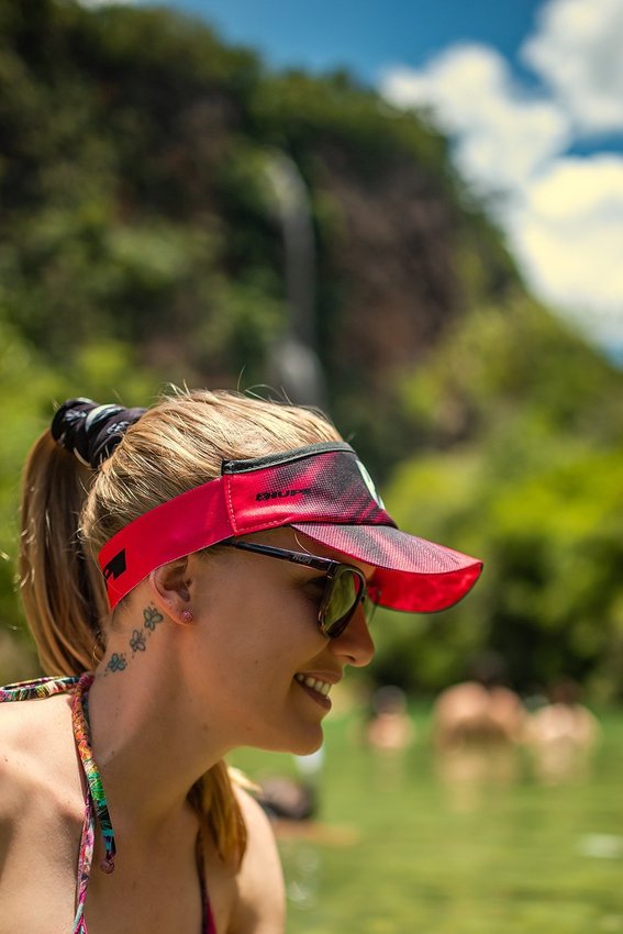 Viseira para Corrida HUPI Tuna Rosa/Preto