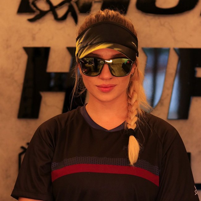 Viseira para Corrida HUPI Tuna Amarelo Neon e Preto