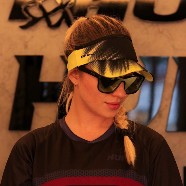 Viseira para Corrida HUPI Tuna Amarelo Neon e Preto