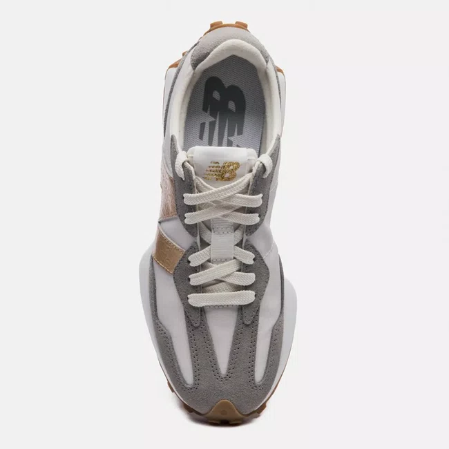 Tênis New Balance 327 v1 Cinza e Dourado