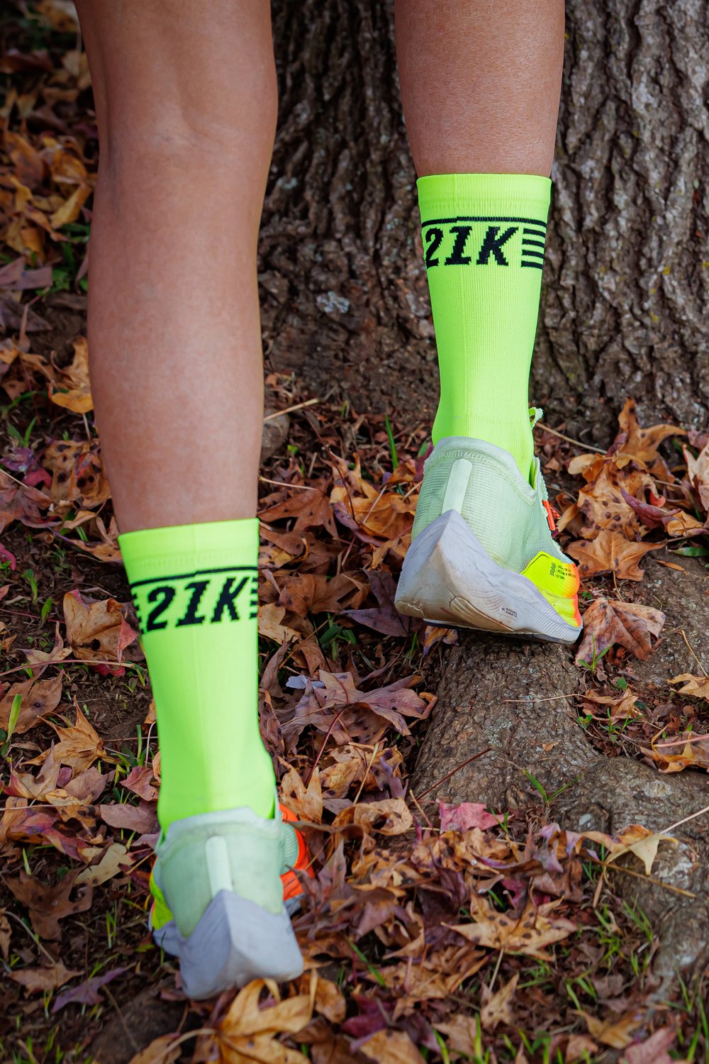 Meia Corrida HUPI 21K Split Amarelo Neon Meia Corrida HUPI 21K Split Amarelo Neon