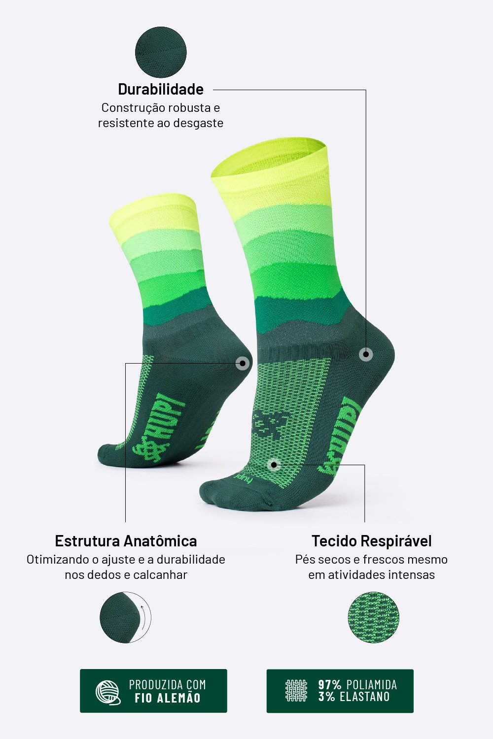 Meia HUPI Colors Verde Meia HUPI Colors Verde