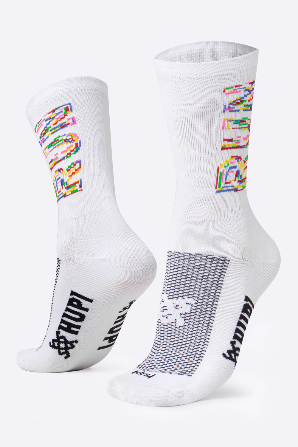 Meia HUPI Run Colors Branca - LT para pés menores 34-38