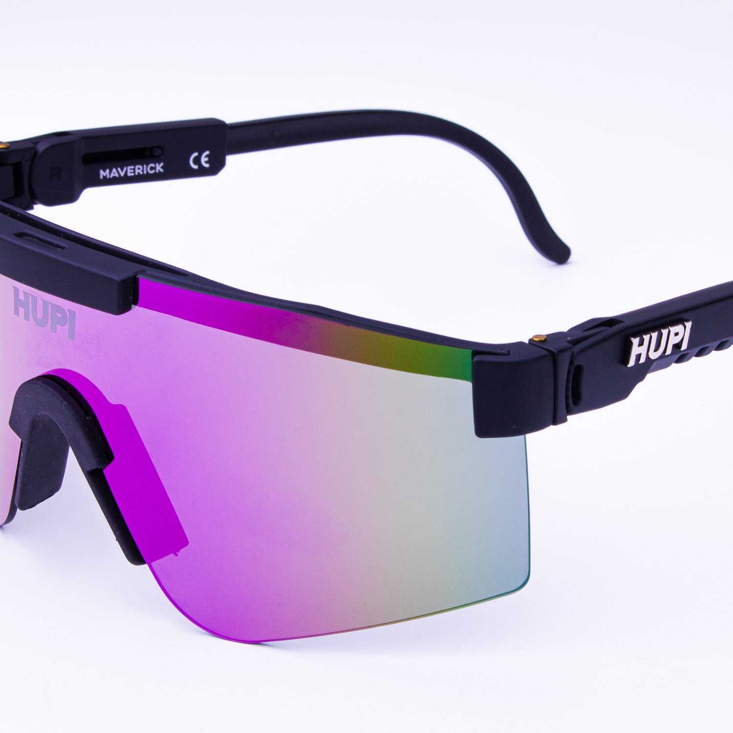 Óculos de Sol HUPI Maverick Preto - Lente Roxo Óculos de Sol HUPI Maverick Preto - Lente Roxo