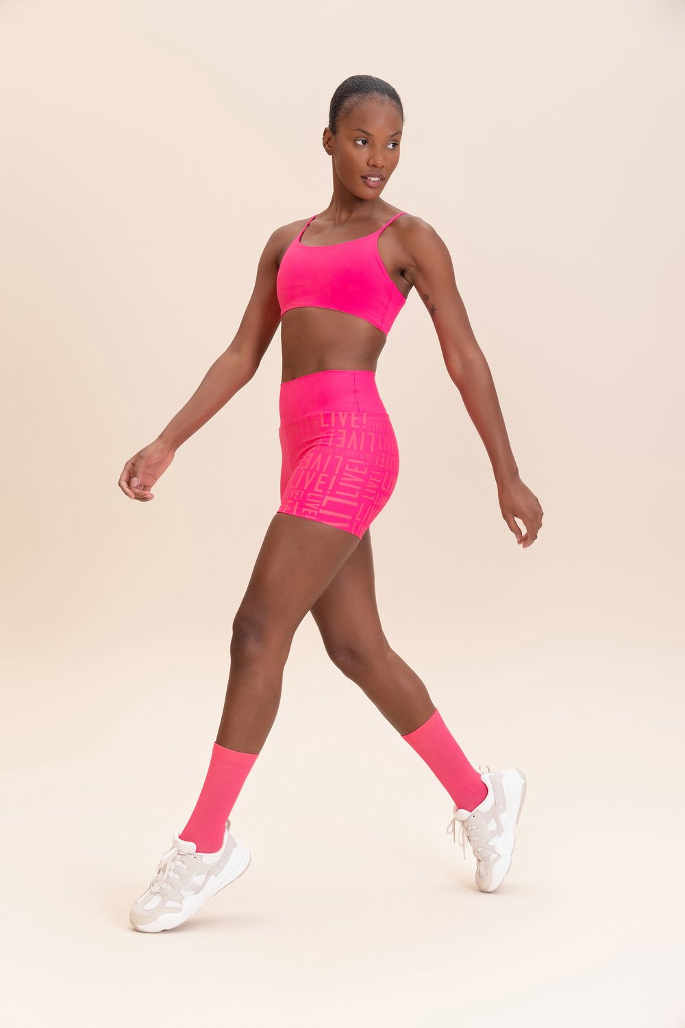 Bermuda Live Fit Sense Pro Rosa Feminino Bermuda Live Fit Sense Pro Rosa Feminino