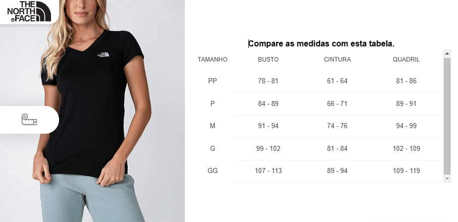 Camiseta The North Face Hyper Tee Crew Cave Azul Feminino Camiseta The North Face Hyper Tee Crew Cave Azul Feminino