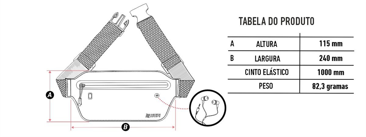 Pochete HUPI Slim Rosa Neon