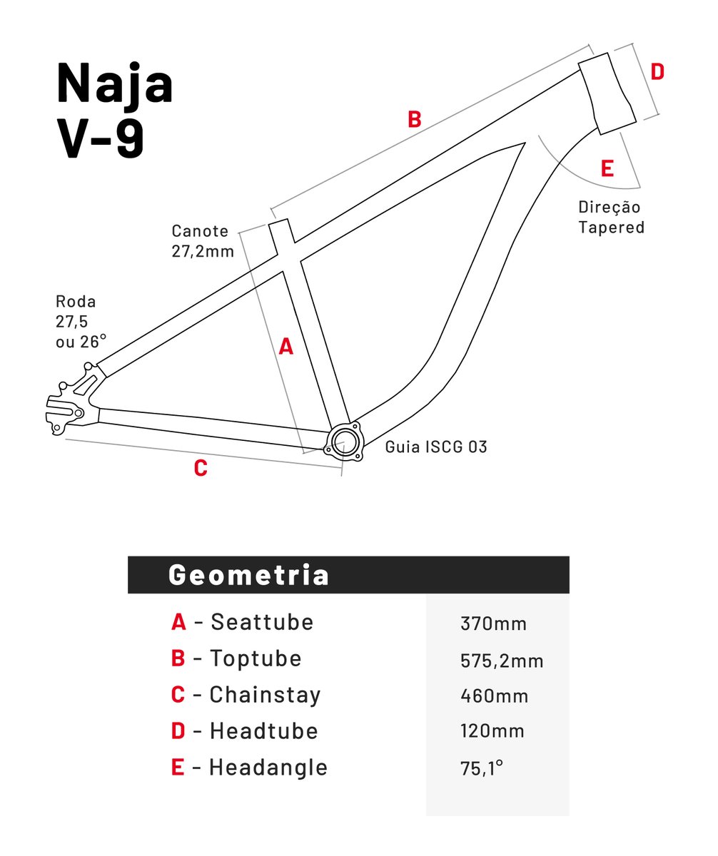 Quadro HUPI Naja V9 Preto/Grafite Horizontal