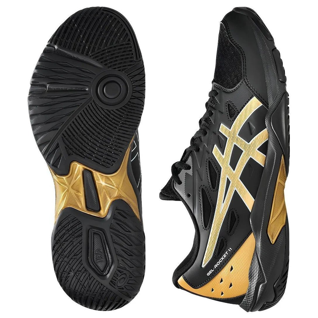 Tênis Asics Gel-Rocket 11 Preto/Dourado Masculino Tênis Asics Gel-Rocket 11 Preto/Dourado Masculino