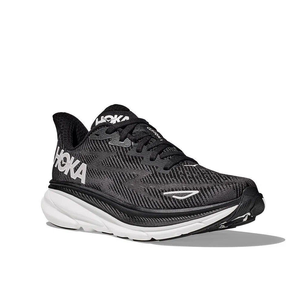 Tênis Hoka Clifton 9 Feminino Preto e Branco Tênis Hoka Clifton 9 Feminino Preto e Branco