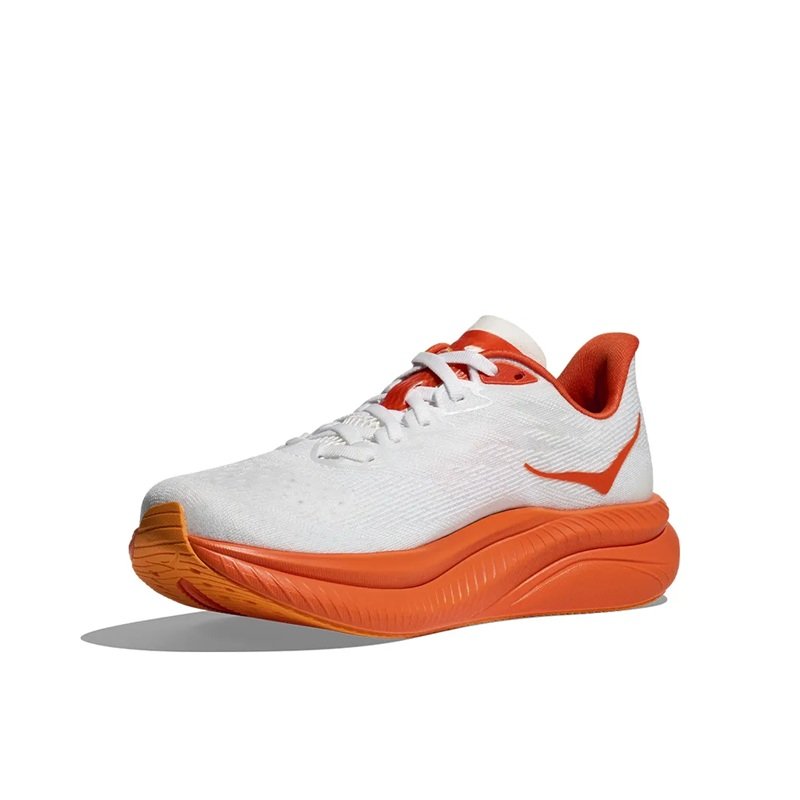 Tênis HOKA Mach 6 Masculino Branco/Laranja Tênis HOKA Mach 6 Masculino Branco/Laranja