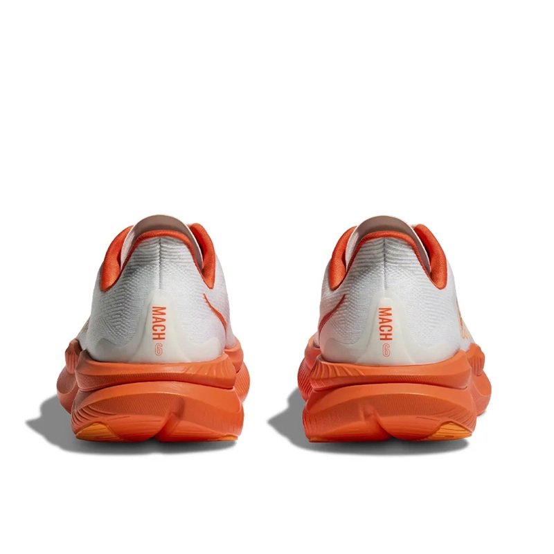 Tênis HOKA Mach 6 Masculino Branco/Laranja Tênis HOKA Mach 6 Masculino Branco/Laranja