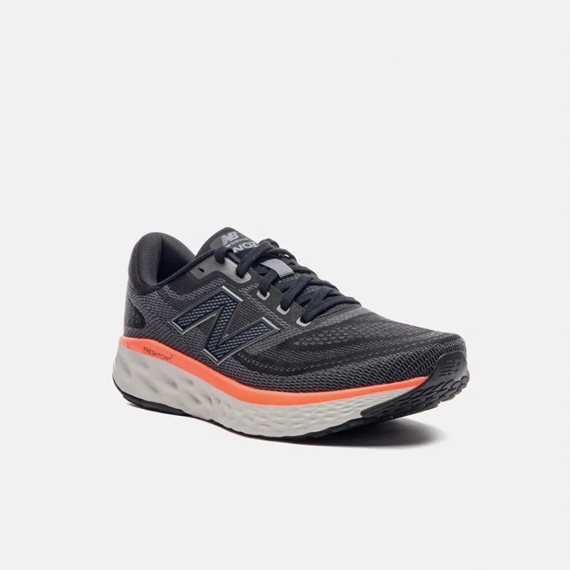 Tênis New Balance Fresh Foam X Evoz v4 Masculino Preto e Coral Tênis New Balance Fresh Foam X Evoz v4 Masculino Preto e Coral