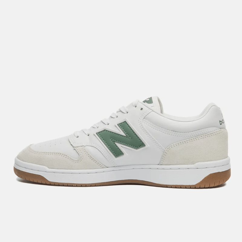 Tênis New Balance 480 Low Masculino Branco/ Verde Tênis New Balance 480 Low Masculino Branco/ Verde