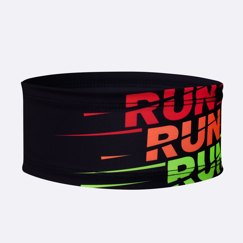 Testeira HUPI HeadBand Run Run Run Preta Testeira HUPI HeadBand Run Run Run Preta