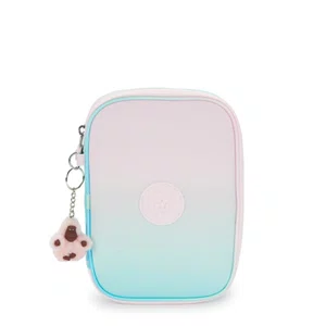 Estojo Kipling 100 Pens Verde e Rosa