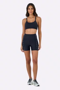 Bermuda Elástico Personalizado Alto Giro Feminina Azul