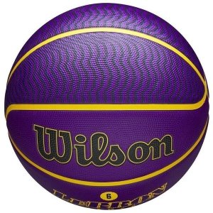 Bola de Basquete Wilson NBA Los Angeles Lakers Team Tiedye #7 - Preto+Roxo